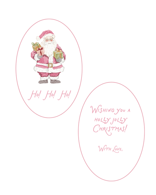 Santa Oval Gift Tag