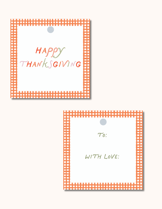 Happy Thanksgiving Gift Tag