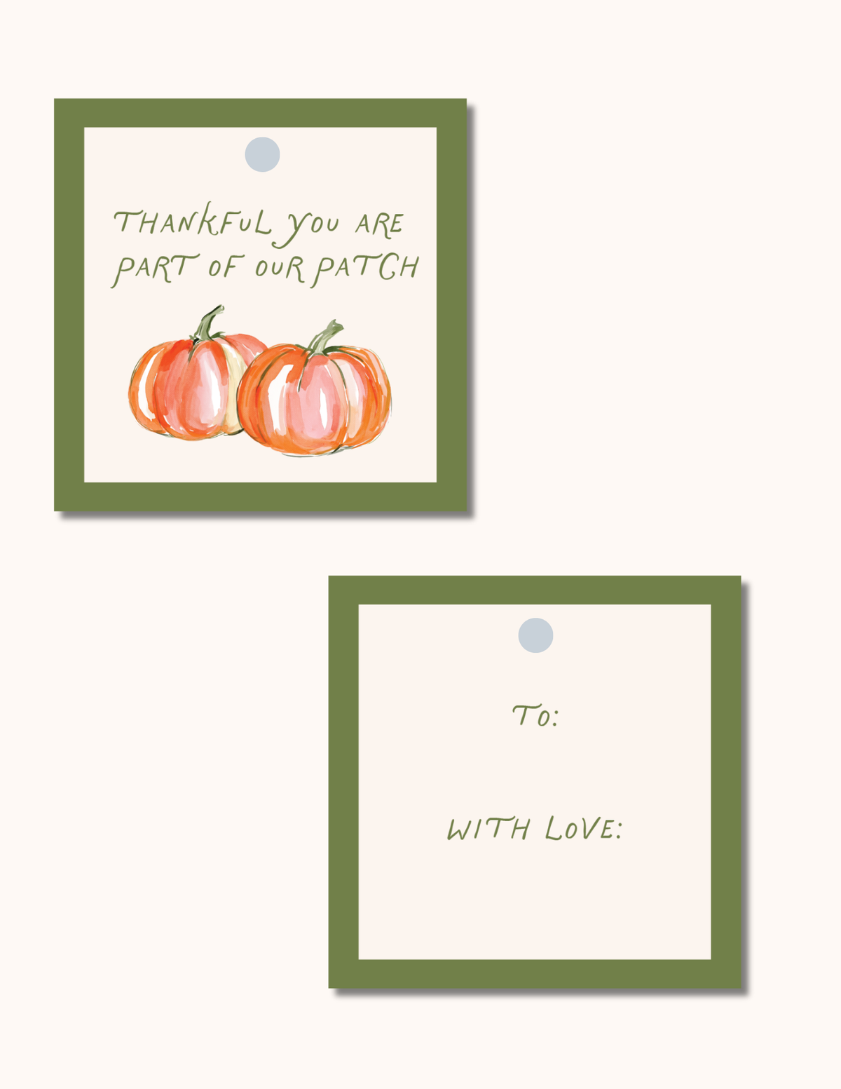 Pumpkin Patch Thanksgiving Gift Tag