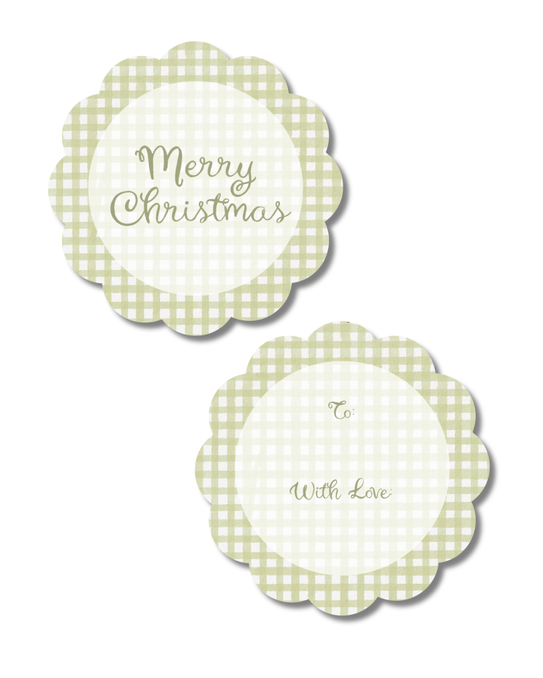 Gingham Greetings Gift Tag