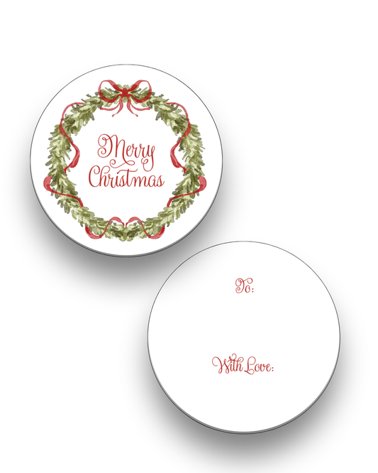 Wreath with Bow Gift Tag